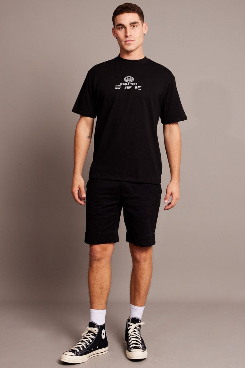 Black Graphic Tee World Tour Ombre T-shirt for AM Supply