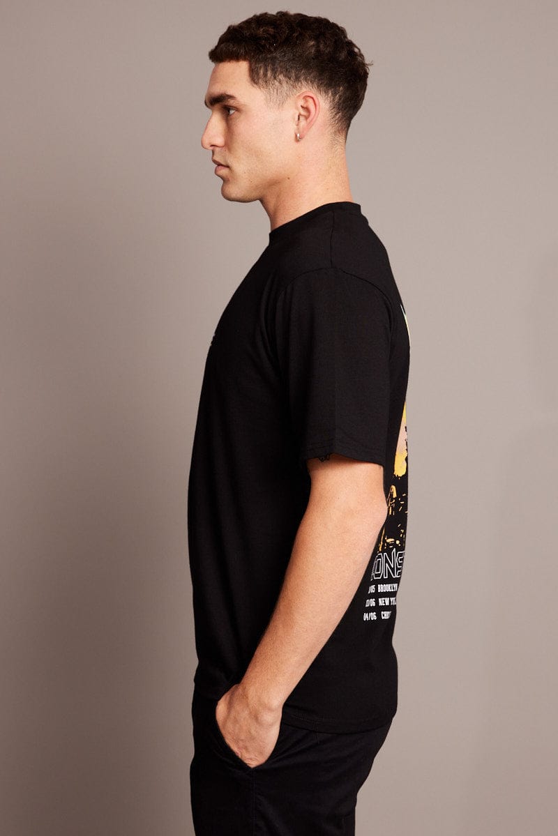 Black Graphic Tee World Tour Ombre T-shirt for AM Supply