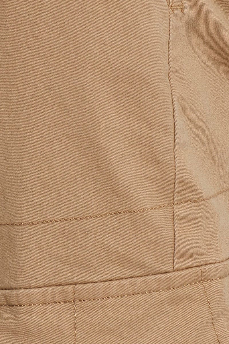 JOGGER Camel Utility Jogger Cotton Stretch Cargo Slim Fit for Women by Ally