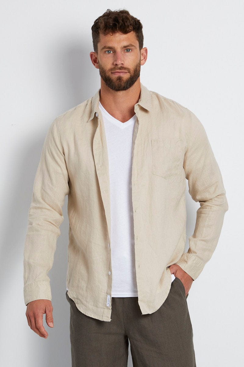 nude mens dress shirt Manfinity VCAY Men's Casual Solid Color Short Sleeve Shirt, Summer Beige Men Shirt Men's Dress Shirt Nude Shirt For Men Alt Men Short Sleeve Shirt F1 Cream Shirt Men