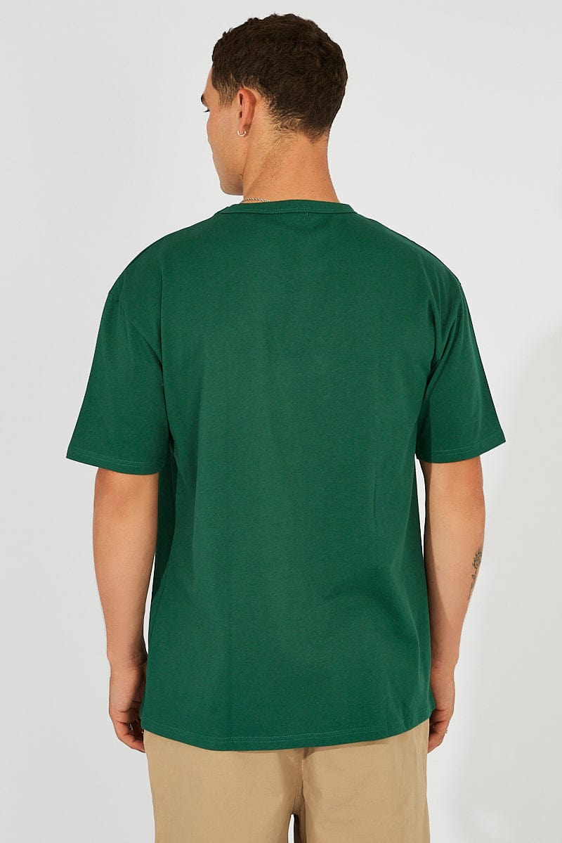 Green Graphic Tee Varsity Slogan T-shirt for AM Supply