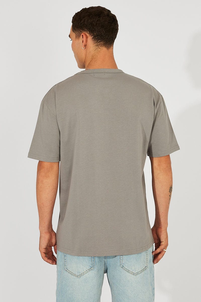 Grey Graphic Tee Snake Tattoo Border Slogan t-shirt for AM Supply