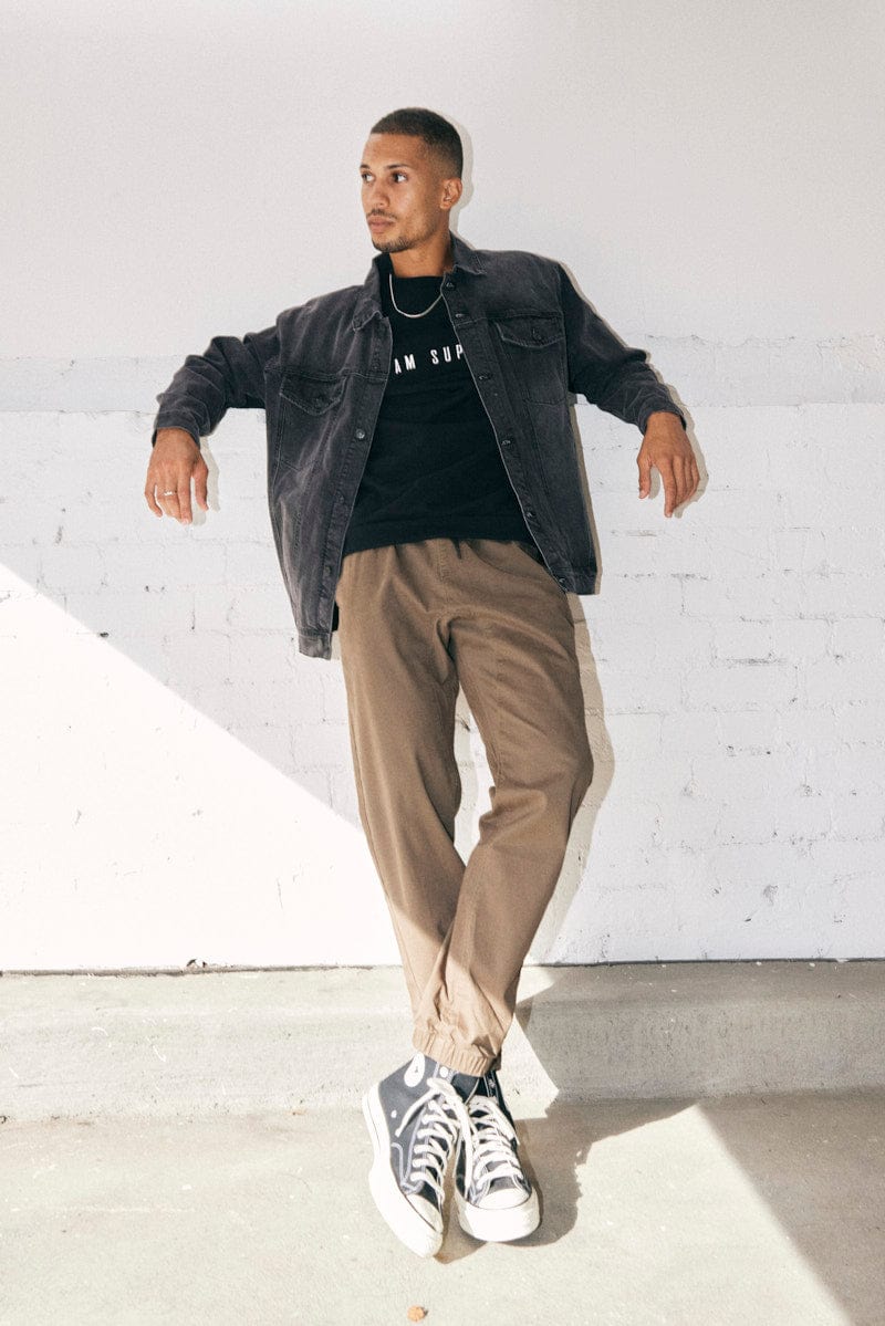 Men's Denim Jacket Oversized Long Sleeve AM Supply