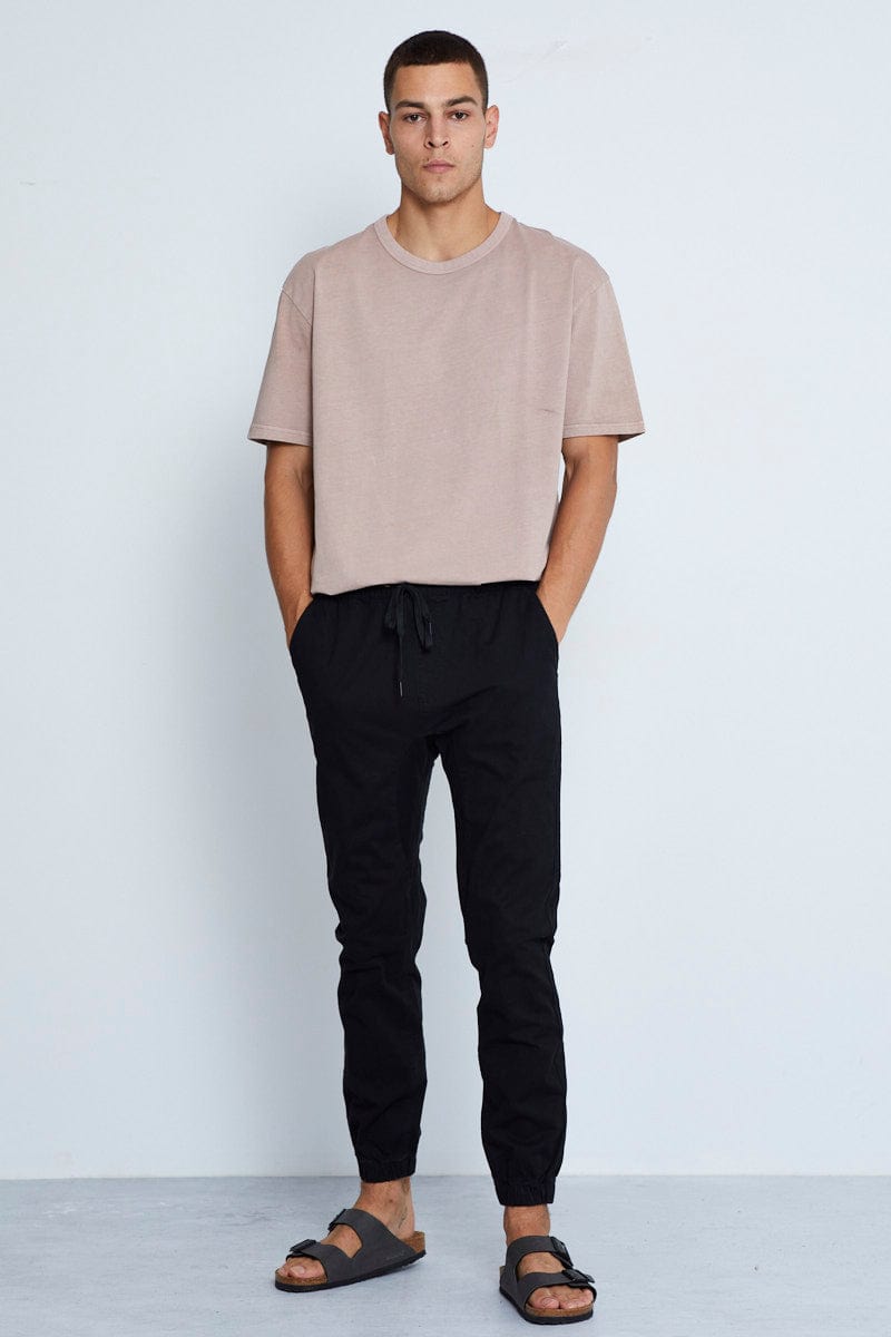 Men's Cuffed Pant Casual Cotton Stretch Drawstring AM Supply