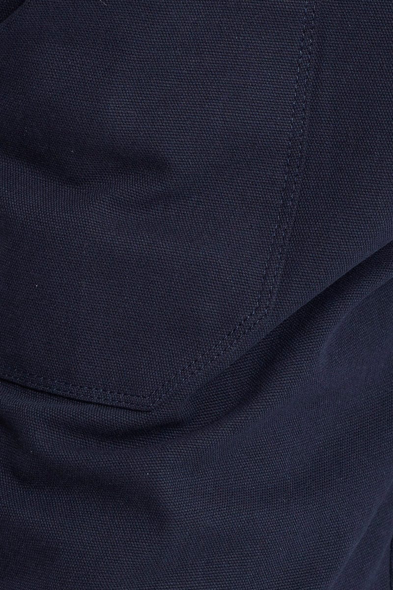 PANTS Blue Canvas Pant Regular Fit for Women by Ally