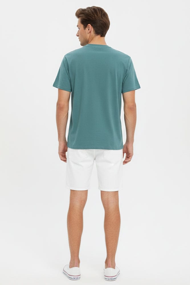 Green Graphic Tee New York Embroidery Slogan T-shirt