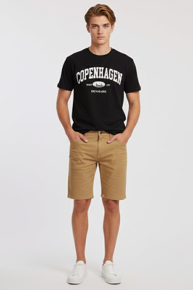 Black Graphic Tee Copenhagen City Slogan T-shirt