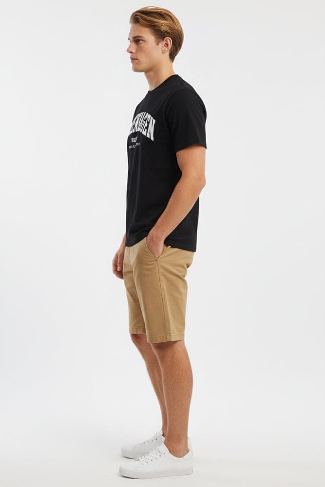 Black Graphic Tee Copenhagen City Slogan T-shirt