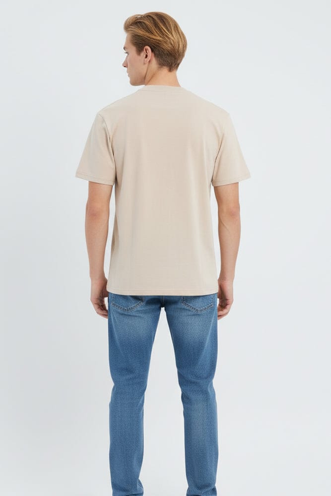 Beige Graphic Tee Mountain Alaska Slogan T-shirt