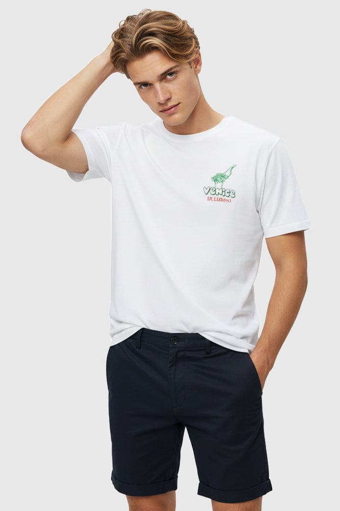 White Graphic Tee Italian Venice Pasta Slogan T-Shirt