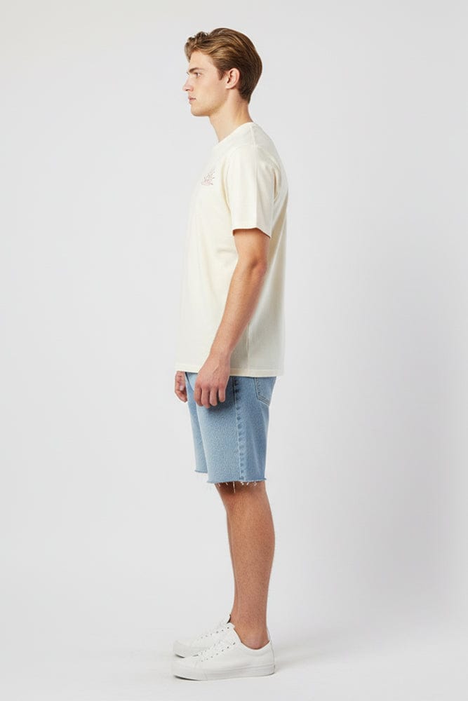 Beige Graphic Tee Maui Surfer Slogan T-shirt