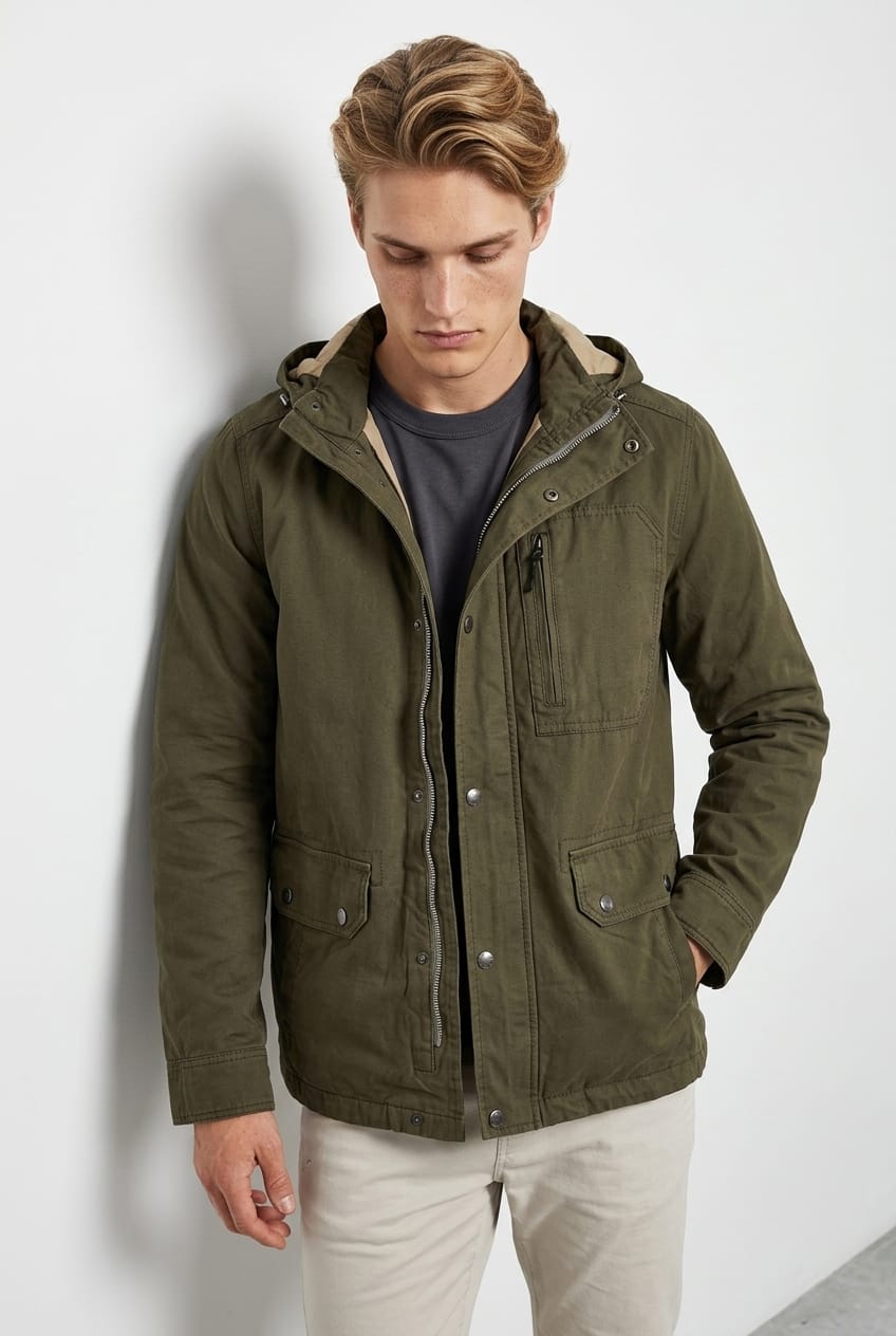 Utility Parker Casual Long Sleeve Cotton