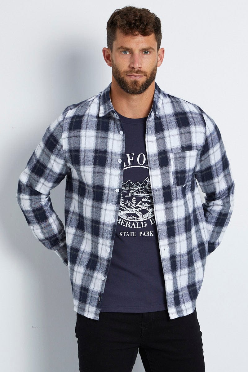 Check Shirt Brushed Cotton Long Sleeve Button Down