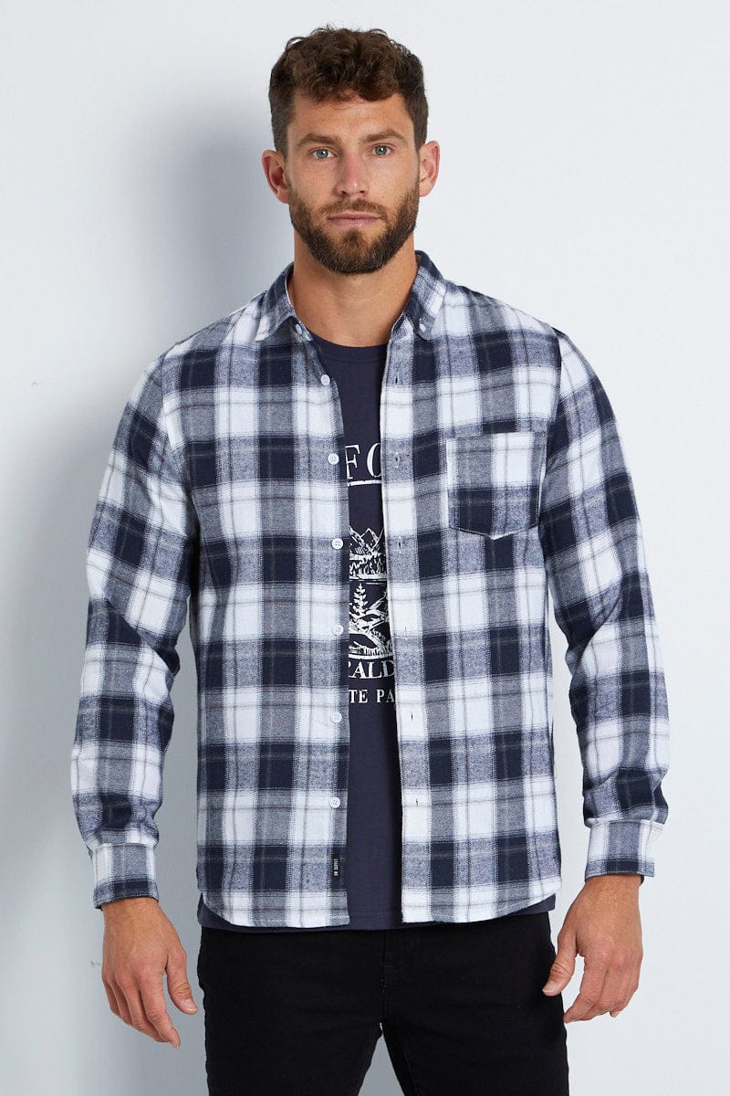 Check Shirt Brushed Cotton Long Sleeve Button Down
