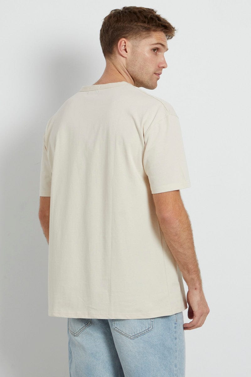 White Cotton T-Shirt Logo Crew Neck Short Sleeve