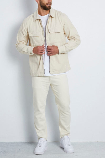 Men's short zip outlet cotton twill jacket