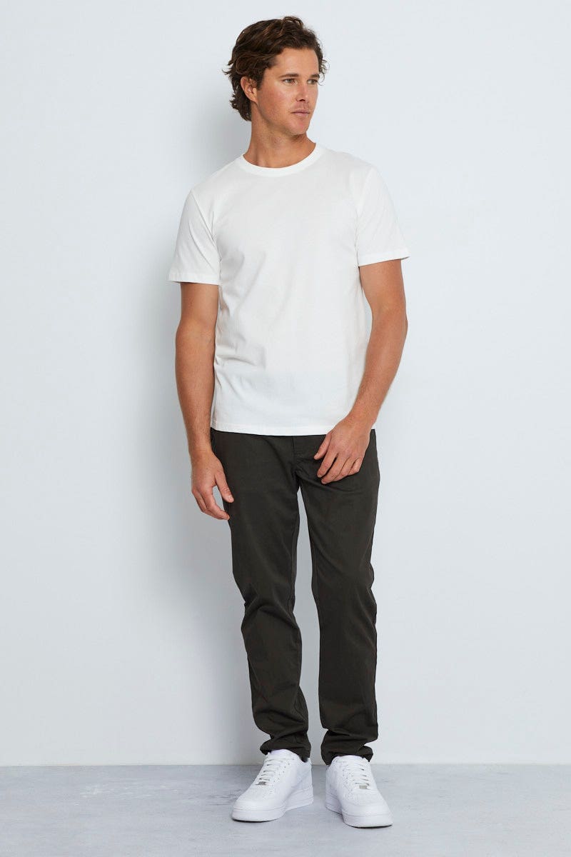 BASIC White Essential T-Shirt Crew Neck Short Sleeve Cotton for Women by Ally