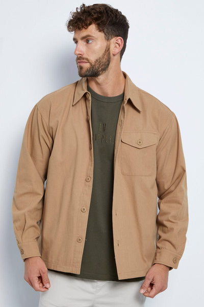 Long button store up jacket