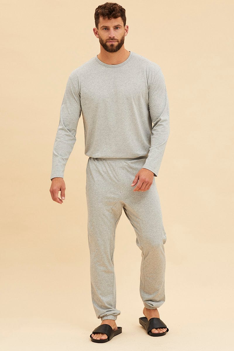 Men's Lounge Pants Cotton Jersey Relaxed Pull On
