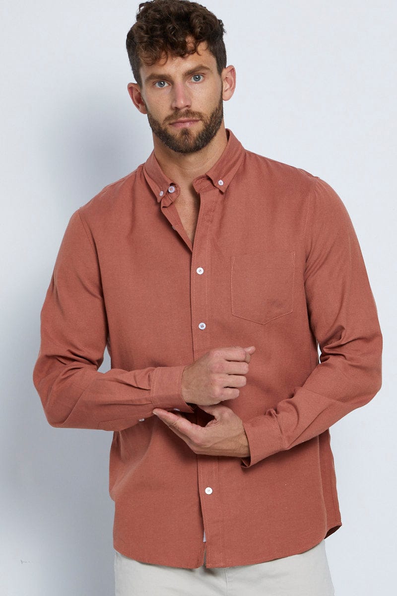 rust color men's dress shirt Buy Rust Brown Regular Fit Long Sleeve Oxford Shirt from Next USA