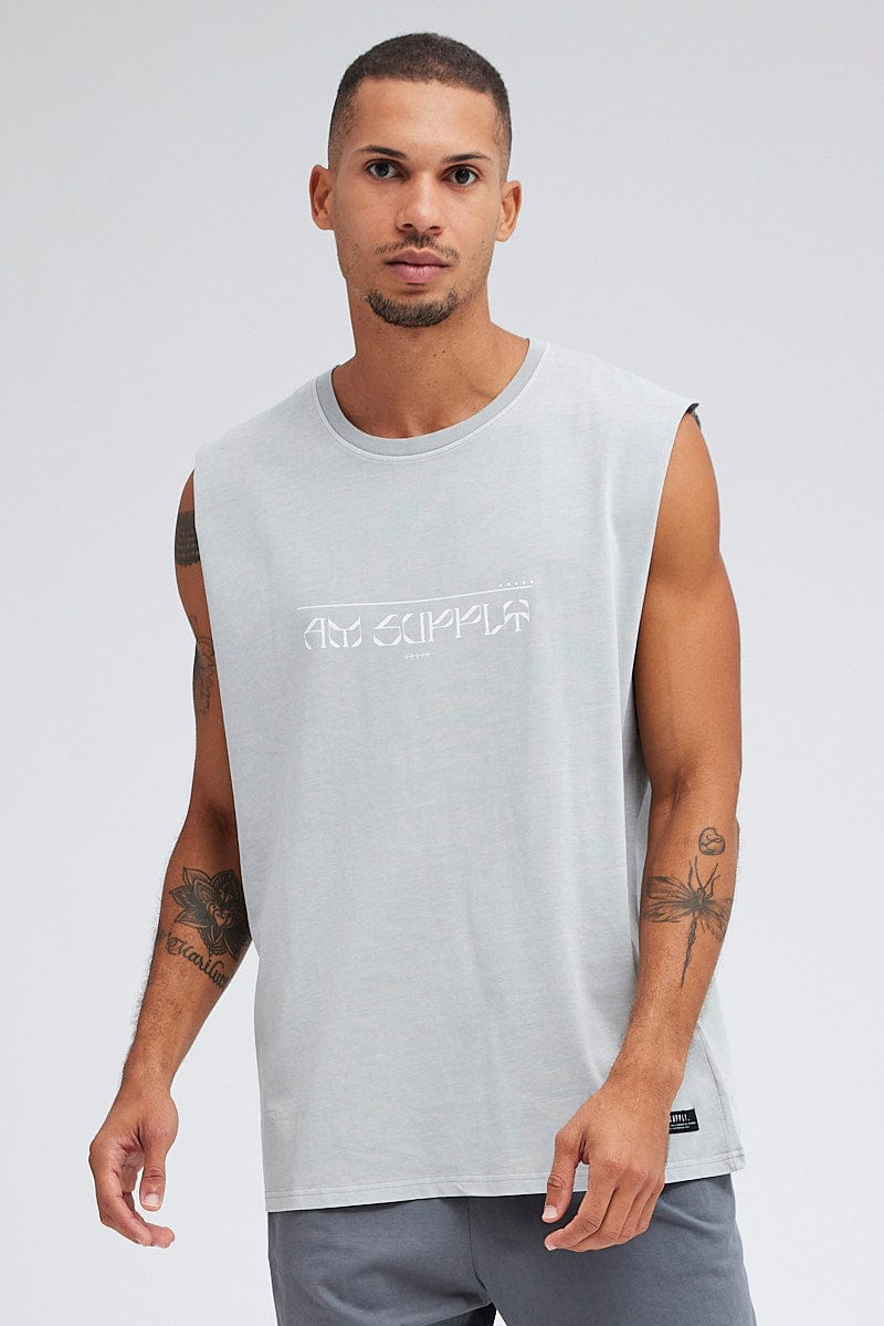LIGHT GREY Abstract Logo Tank for AM Supply
