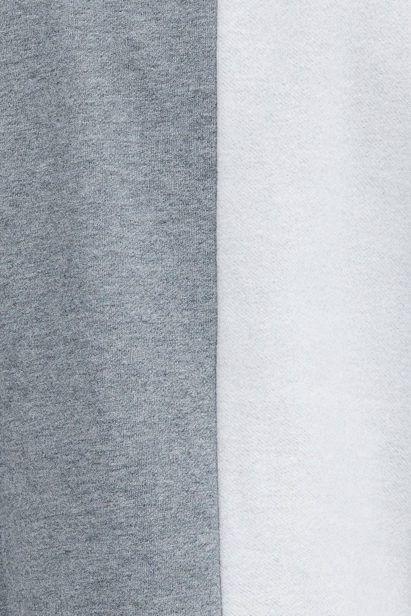 Grey Spliced Hoodie Fleece Long Sleeve Pocket Detail for AM Supply