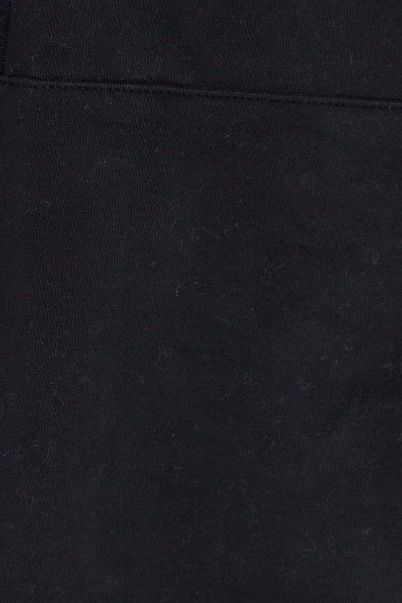 Black Spliced Hoodie Fleece Long Sleeve Pocket Detail for AM Supply