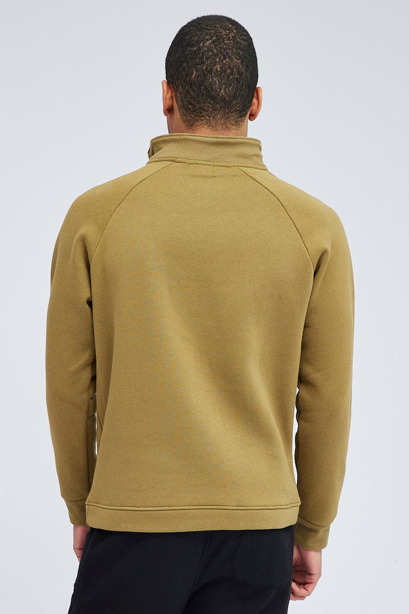 Green Zip Sweat Long Sleeve Pocket Detail for AM Supply