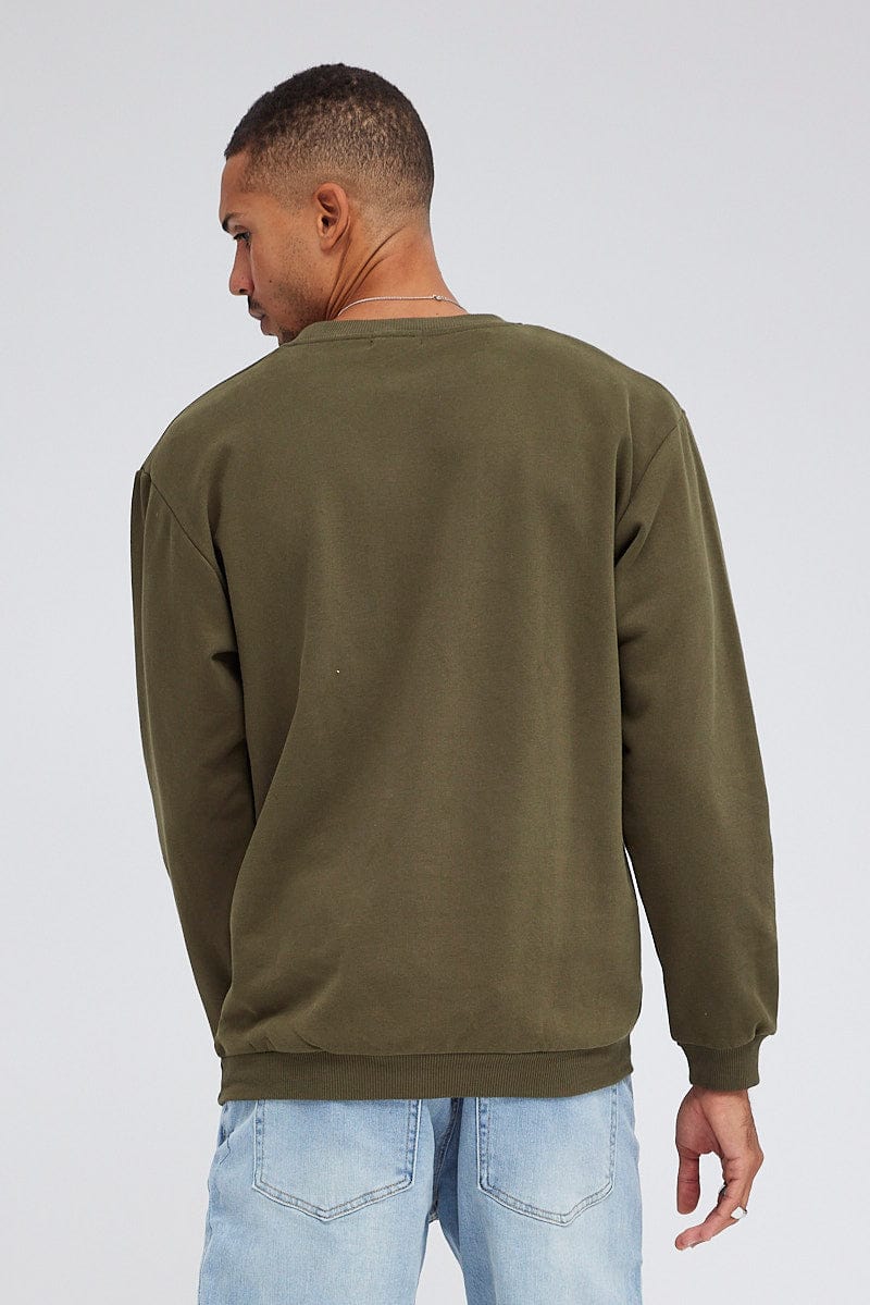 Green Sweatshirt Long sleeve Crew neck for AM Supply