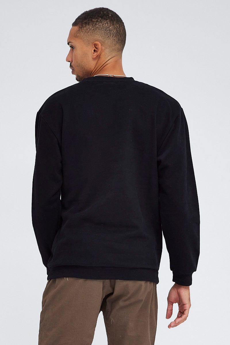Black Sweatshirt Long sleeve Crew neck for AM Supply
