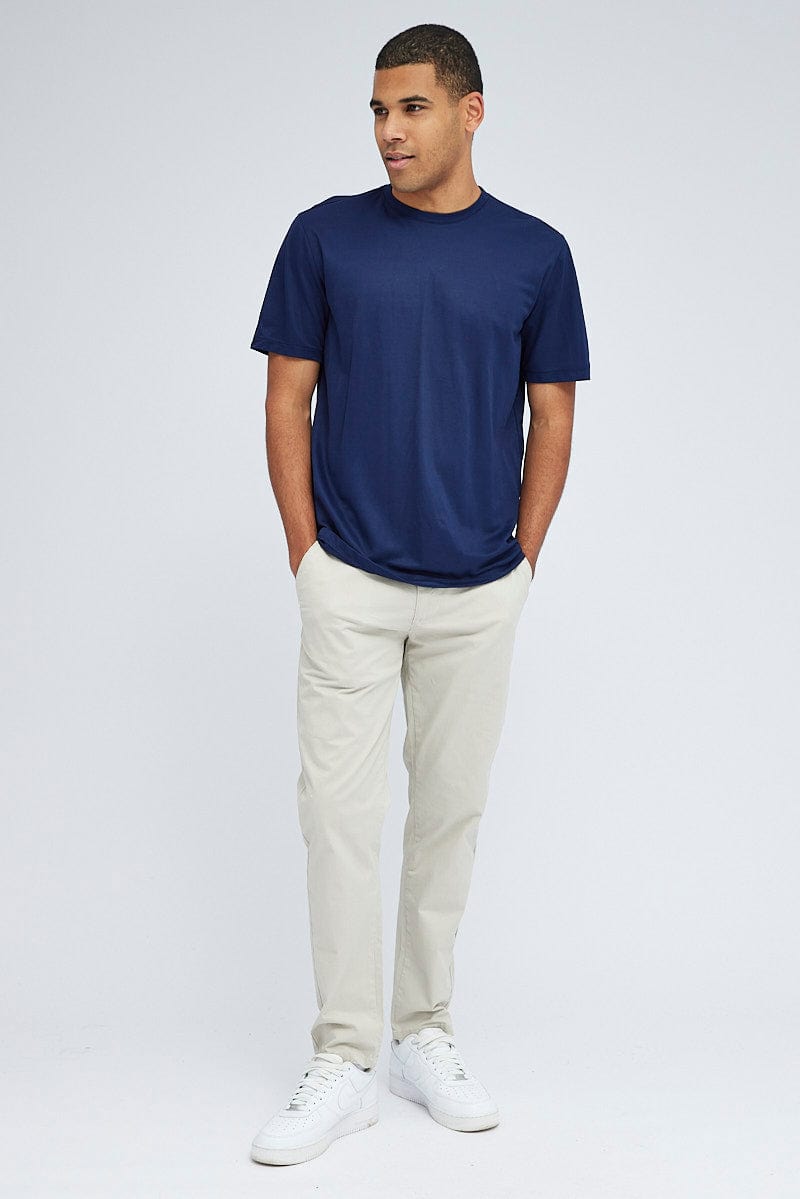 Blue Pique T-Shirt Crew Neck Short Sleeve for AM Supply