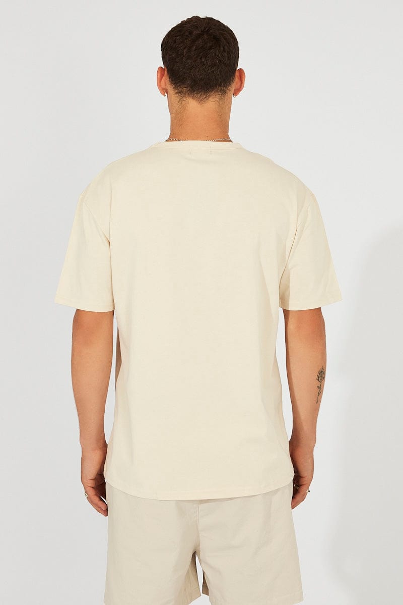 Beige Graphic Tee St.Tropez Slogan T-shirt for AM Supply