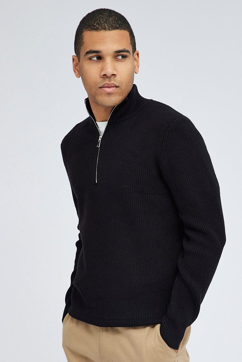 Black Zip up Sweater Long sleeve for AM Supply