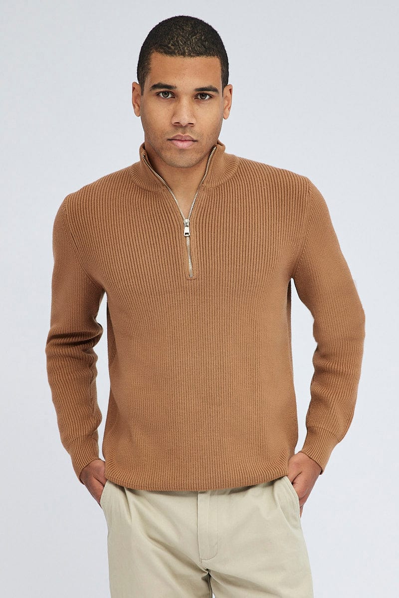 Camel Zip up Sweater Long sleeve for AM Supply