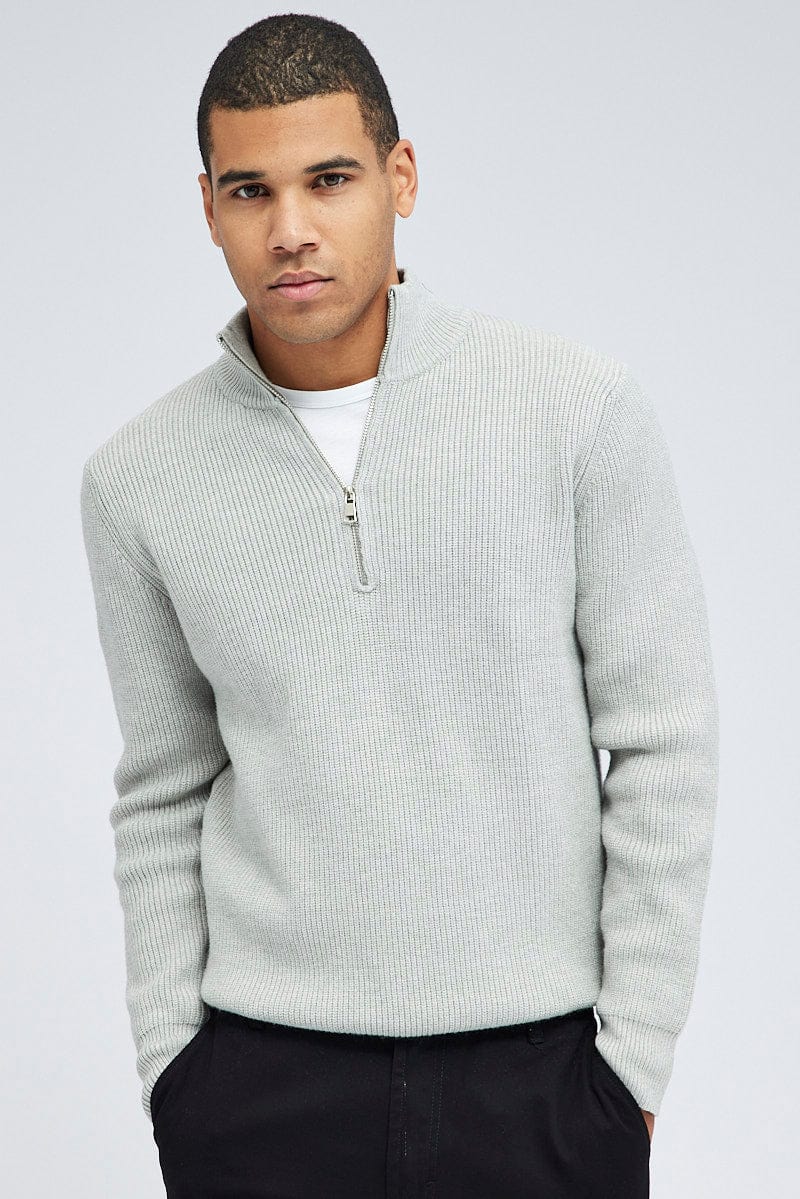 Grey Zip up Sweater Long sleeve for AM Supply