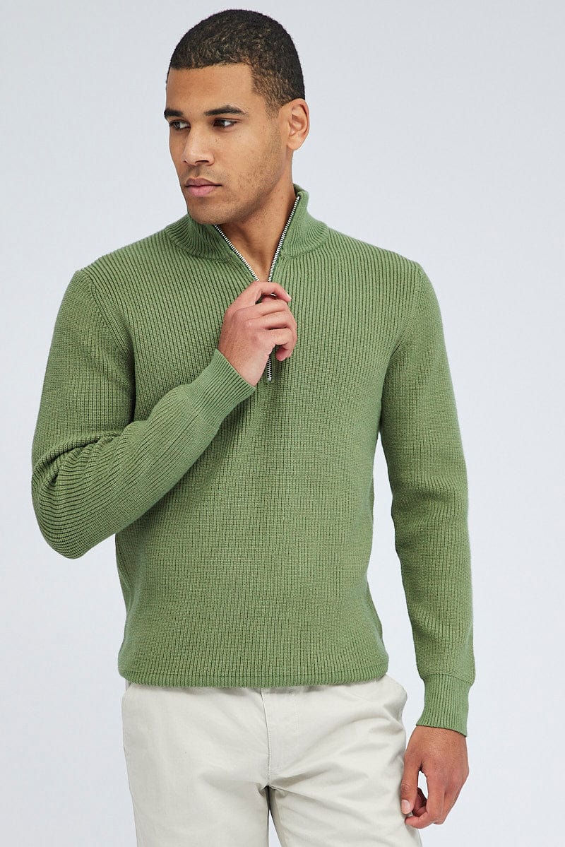 Green Zip up Sweater Long sleeve for AM Supply