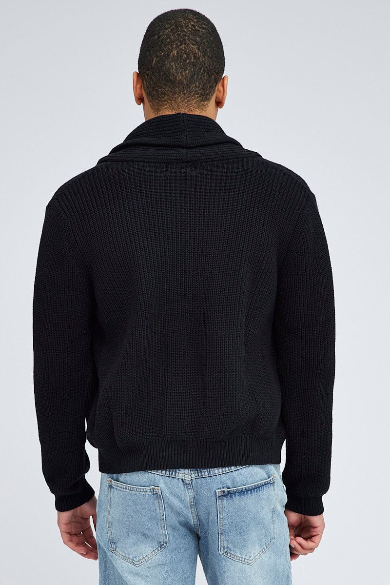 Black Knit Cardigan Long Sleeve for AM Supply