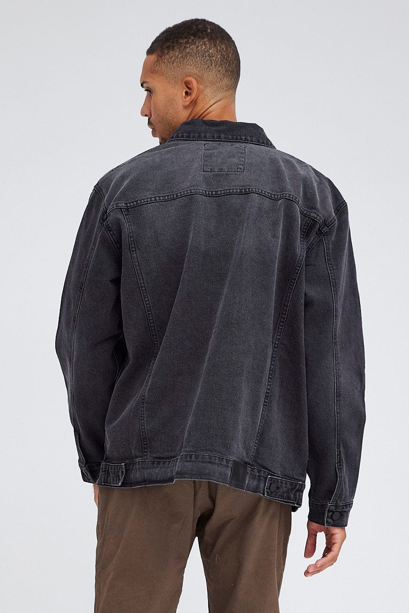WASH BLACK Mitchell Oversized Denim Jacket for AM Supply