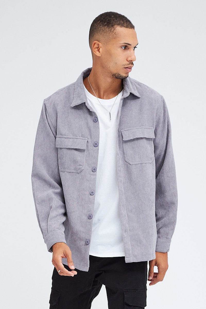 Grey Jacket Long Sleeve Collared for AM Supply