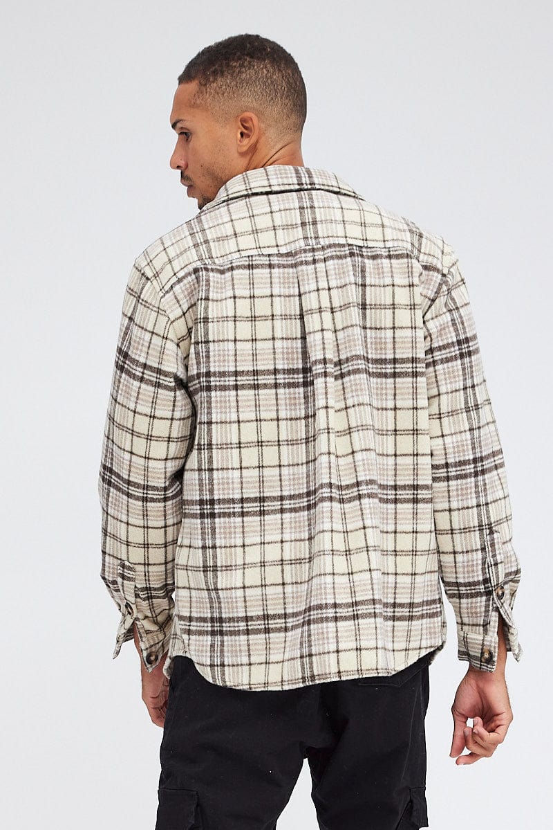 Camel Check Jacket Collared Long Sleeve Check for AM Supply