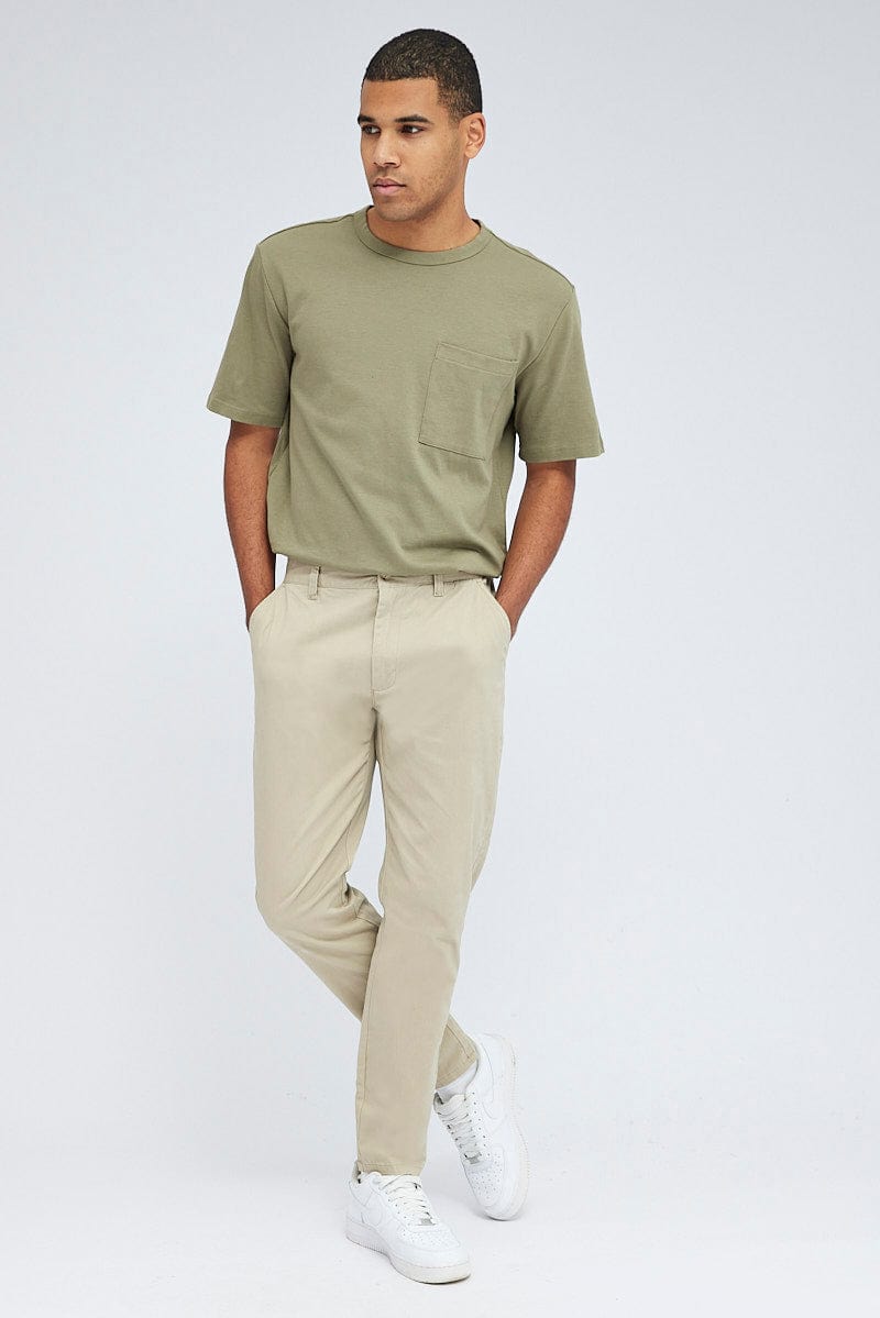 Camel Chino Pant Slim Fit Cotton Stretch for AM Supply