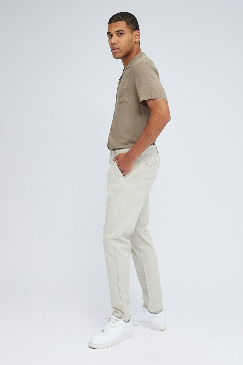 Grey Chino Pant Skinny Fit Cotton Stretch for AM Supply