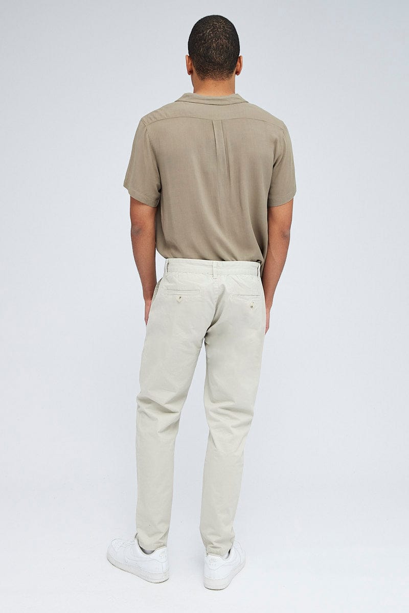 Grey Chino Pant Skinny Fit Cotton Stretch for AM Supply