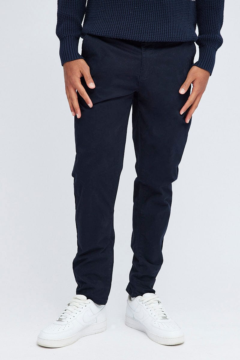 Blue Chino Pant Skinny Fit Cotton Stretch for AM Supply