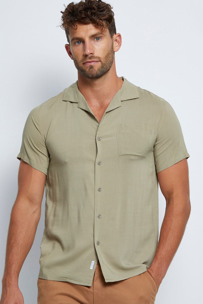 Men's Viscose Shirt Short Sleeve Relaxed Fit | AM Supply Men's Viscose Shirt Short Sleeve Relaxed Fit | AM Supply
