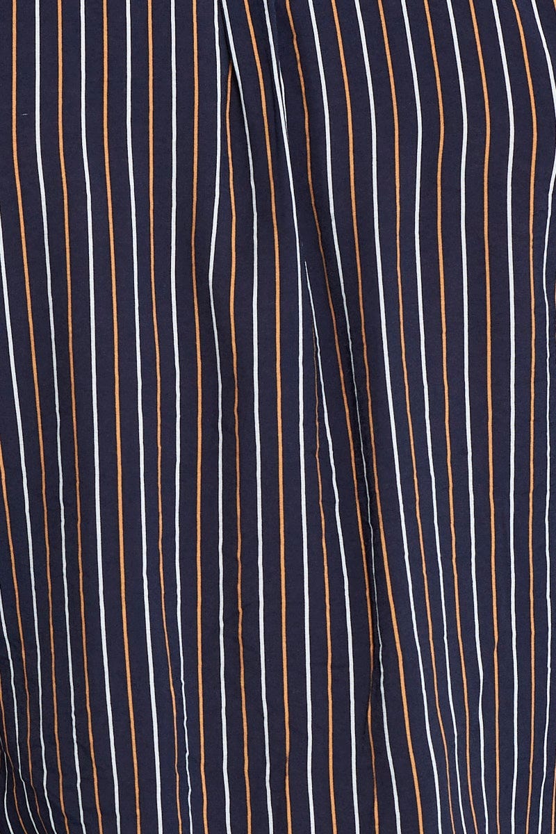 SHORT SLEEVE Stripe Short Sleeve Shirt Resort Collar Relaxed Fit for Women by Ally
