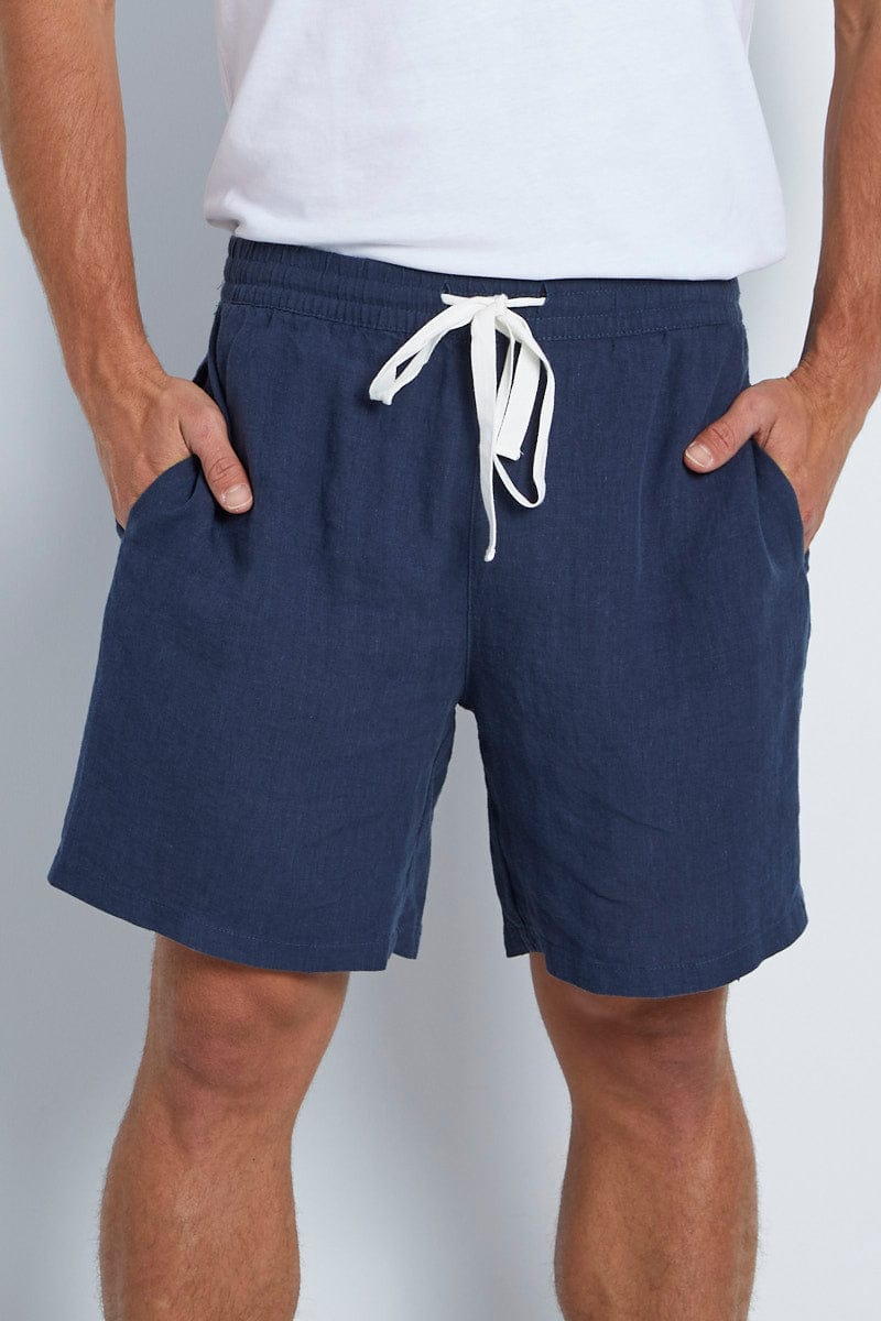 Linens Short With Drawstring Men's Linen Short Drawstring Relaxed Fit | AM Supply