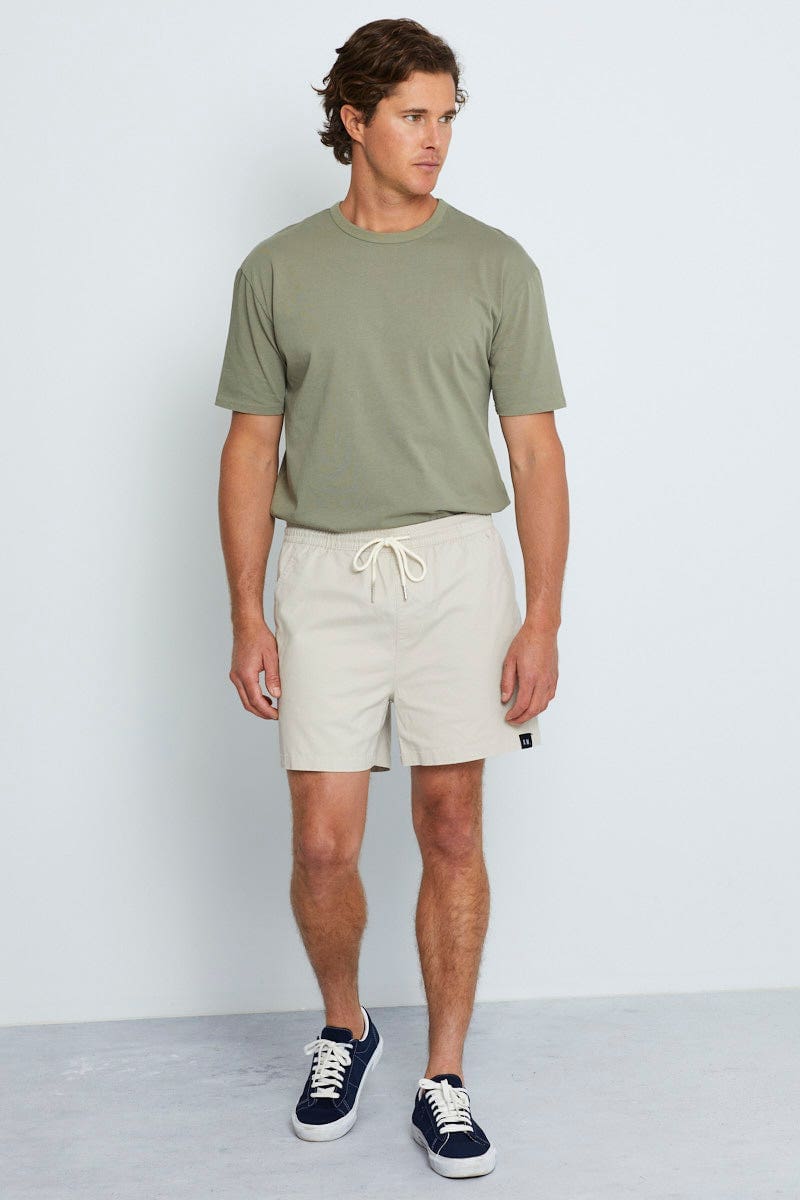 Short Sharp Pull Men's Chino Short Relaxed Fit Pull On Drawstring | AM Supply