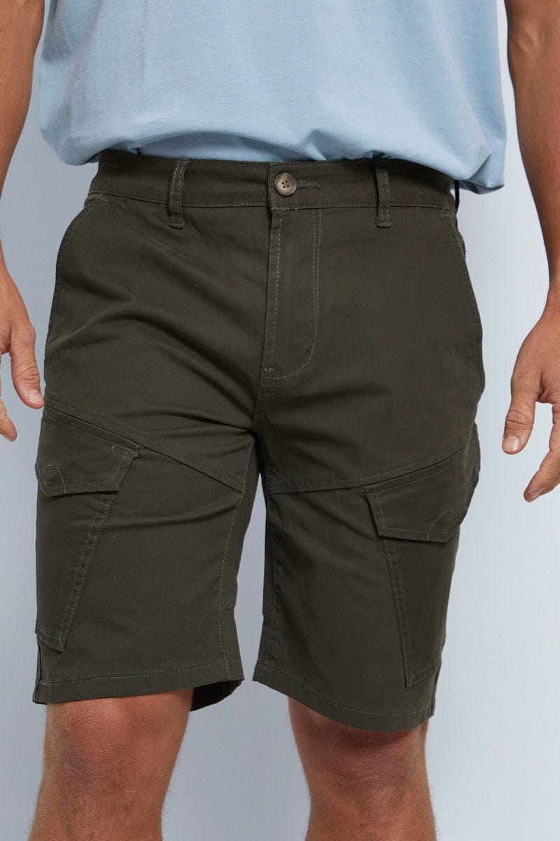SHORTS Green Combat Short Pocket Details for Women by Ally