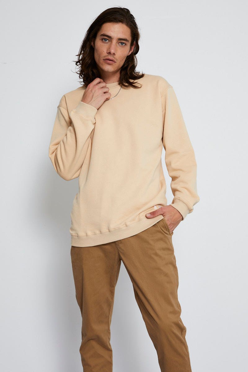 SWEAT Camel Terry Sweat Long Sleeve Embroidered Logo for Women by Ally